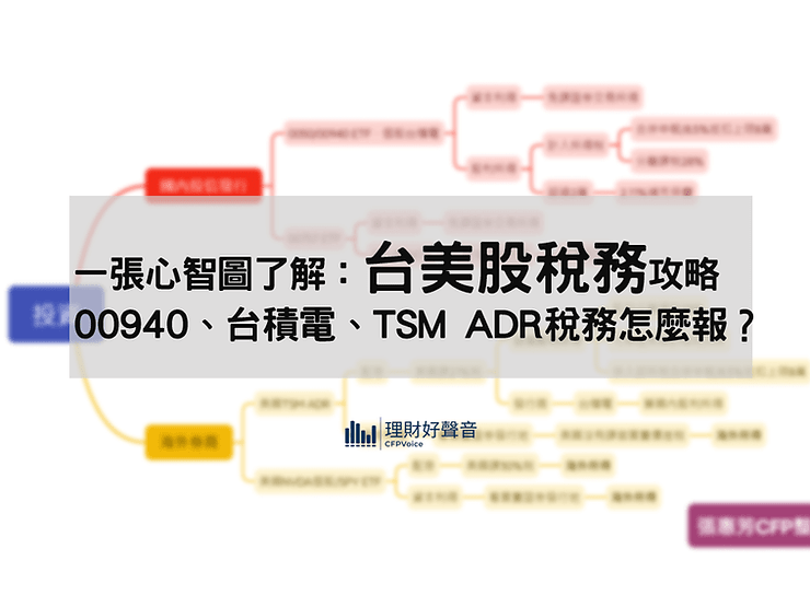 一張心智圖了解：台美股稅務攻略！00940、台積電、TSM ADR稅務怎麼報？