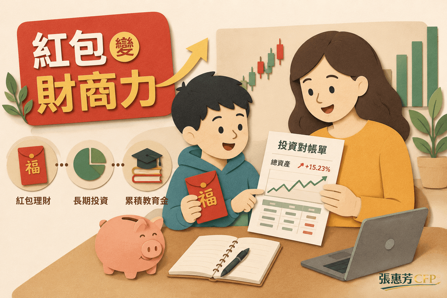 親子理財這樣做:孩子的紅包拿去投資,每月印對帳單養財商